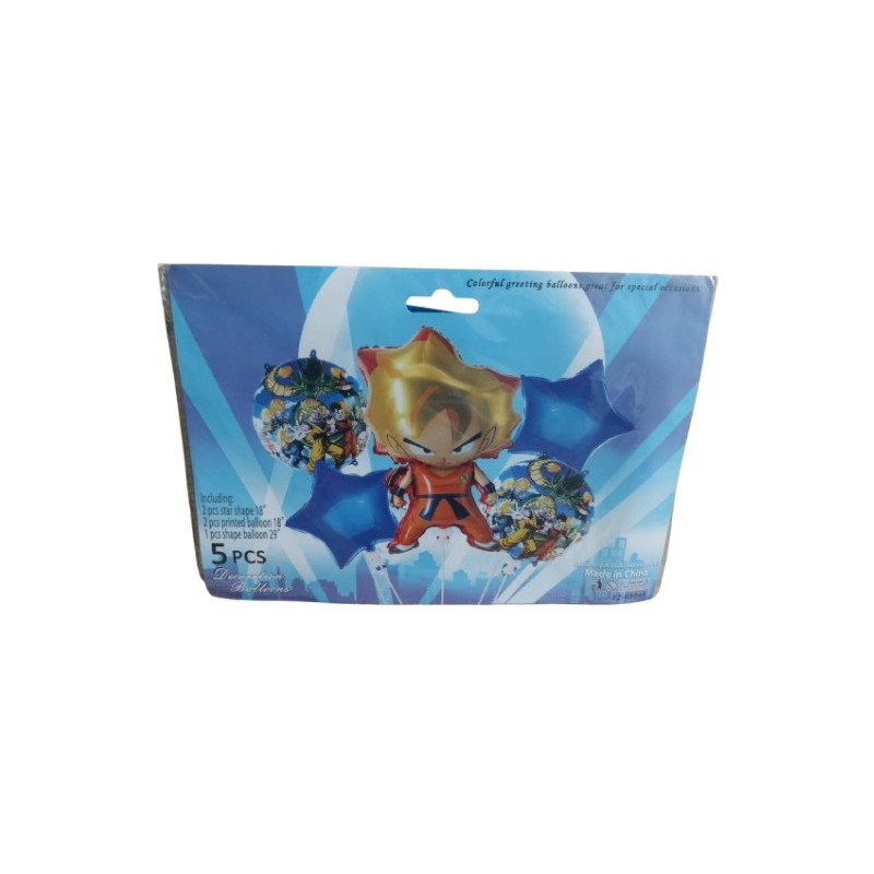 Pack de 5 Ballons de Décoration - Thème Dragon Ball