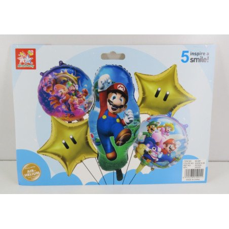 Pack de 5 Ballons de Décoration - Thème Super Mario