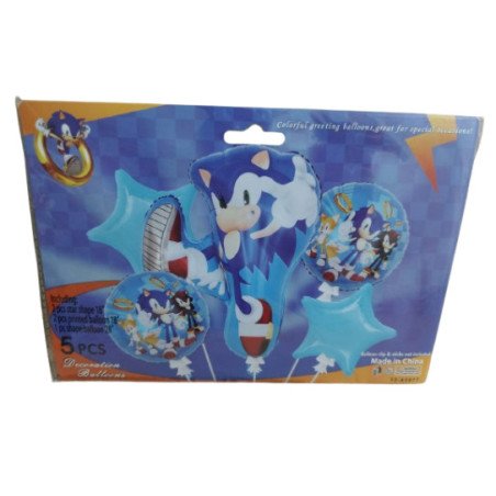 Pack de 5 Ballons de Décoration - Thème Sonic