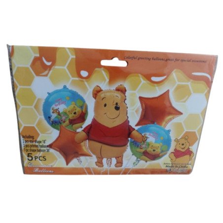Pack de 5 Ballons de Décoration - Thème Winnie l'Ourson