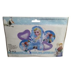Pack de 5 Ballons de Décoration - Thème La Reine des Neiges (Frozen)