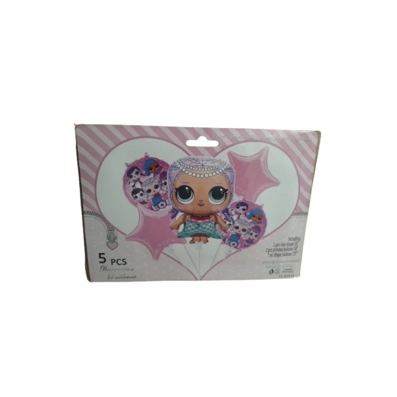 Pack de 5 Ballons de Décoration - Thème LOL Surprise
