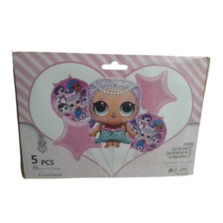 Pack de 5 Ballons de Décoration - Thème LOL Surprise