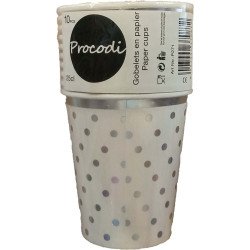 10 GOBELETS ARGENTES 25 CL EN PAPIER