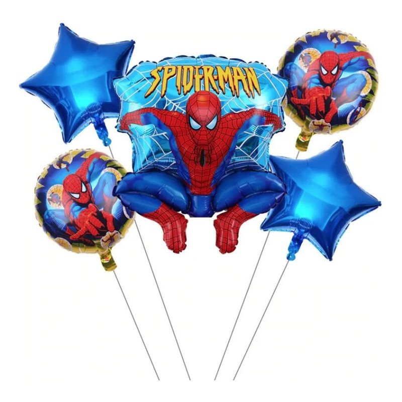 Pack de 5 Ballons de Décoration - Thème Spiderman