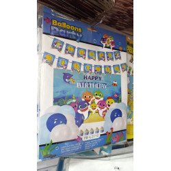 22 Pièces pour Décoration Anniversaire Thème Baby Shark