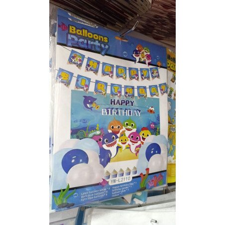 22 Pieces for Baby Shark Theme Birthday Decoration