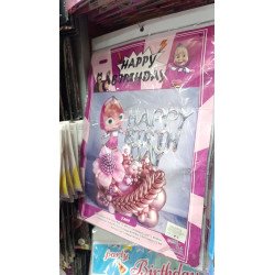 27 Pièces - Kit de Décoration Anniversaire Thème Masha et Michka