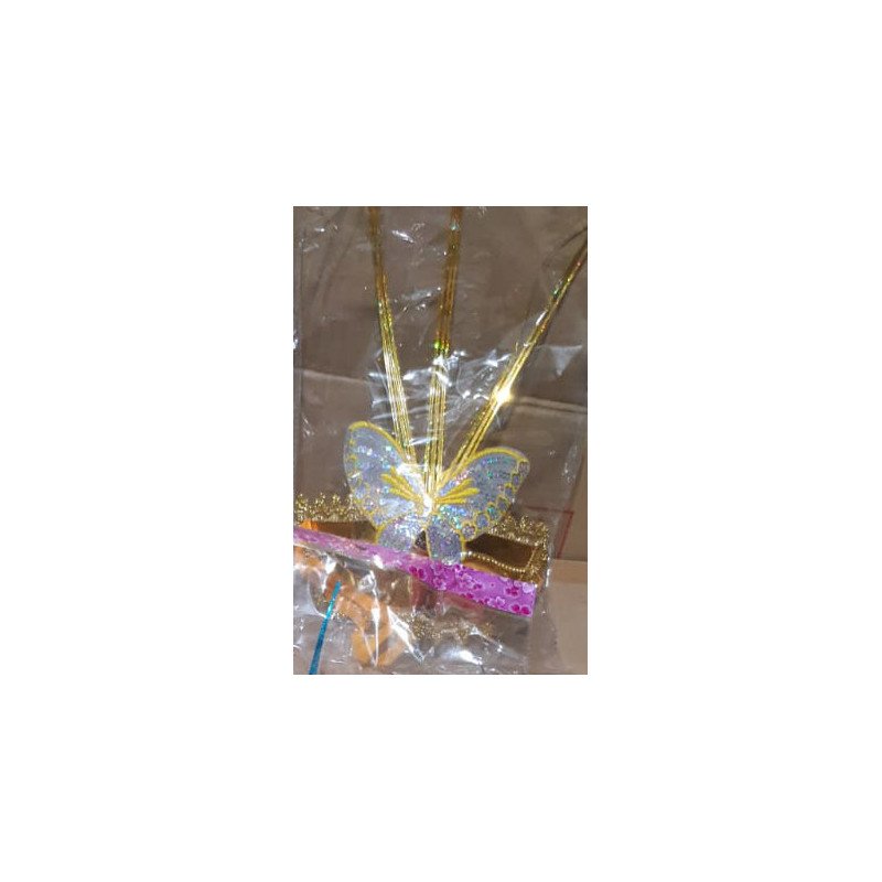 Masque de Fête Décoratif Doré avec Argent et Papillon