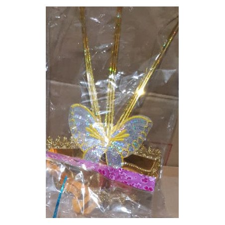 Masque de Fête Décoratif Doré avec Argent et Papillon