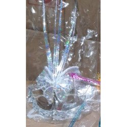 Silver Decorative Party Mask with Gold and Butterfly