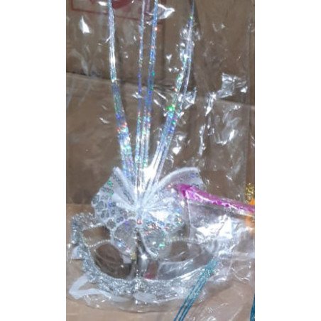 Masque de Fête Décoratif Argenté avec Doré et Papillon