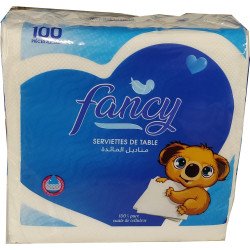 100 Serviettes de Table en Papier Fancy