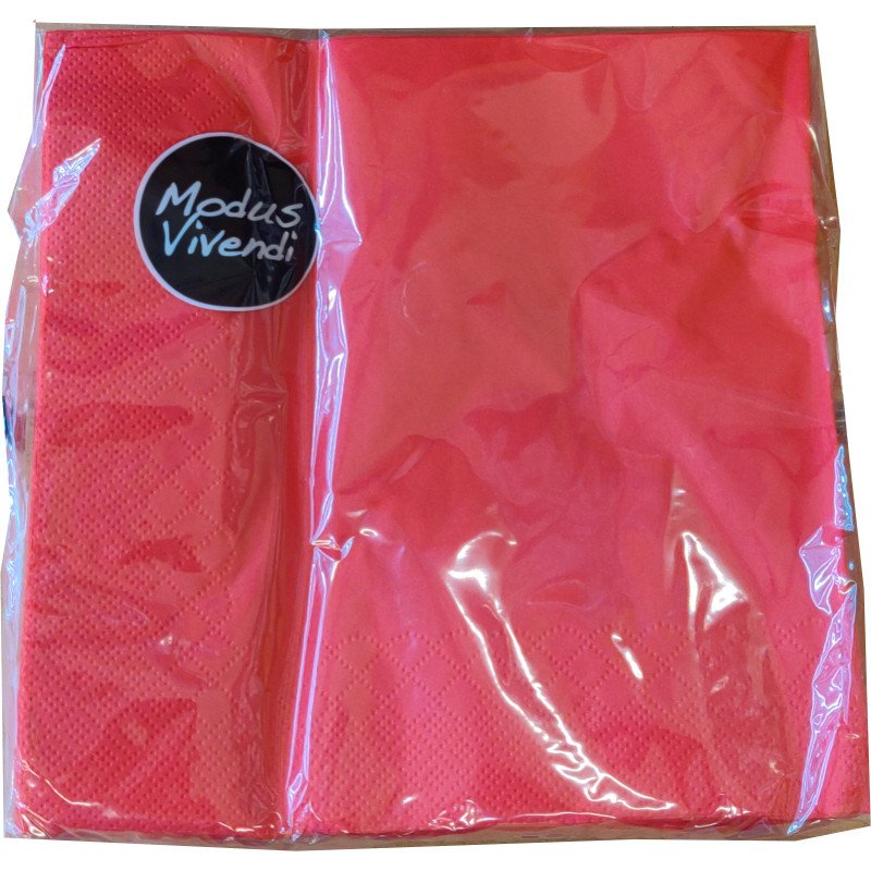 30 Serviettes en Papier Rouges 33x33 cm, 2 Plis