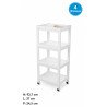 Desserte de Rangement Mobile à 4 Niveaux – Chariot de Cuisine et Salle de Bain Multi-usage