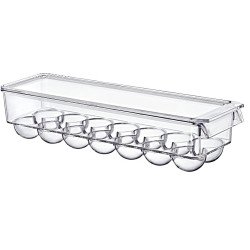 Clear Egg Holder with Lid - 14 Grid Organizer