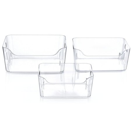 Bac de Rangement Transparent avec Poignées - 3L
