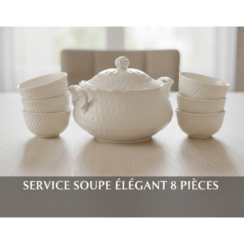 Beaded Porcelain Soup Set