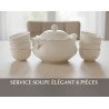 Service à Soupe en Porcelaine Perlée