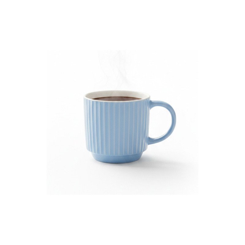 Mug en Grès Côtelé – Élégance Matinale (13 oz)