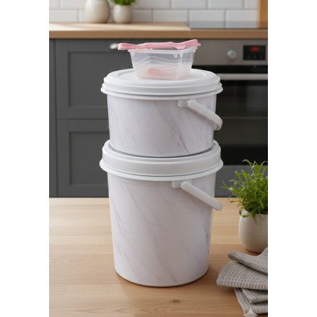 3-Piece Marble Design Storage Set