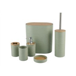 Ensemble d'Accessoires de Salle de Bain "Natural Zen" – Set de 6 Pièces