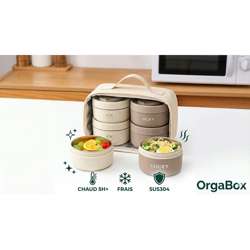 OrgaBox Thermal Lunch Box Set - Stainless Steel | MyPartyBox