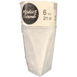 6 GOBELETS MODUS VIVENDI BLANC 21 CL