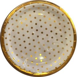 10 ASSIETTES DORES EN PAPIER 18 CM