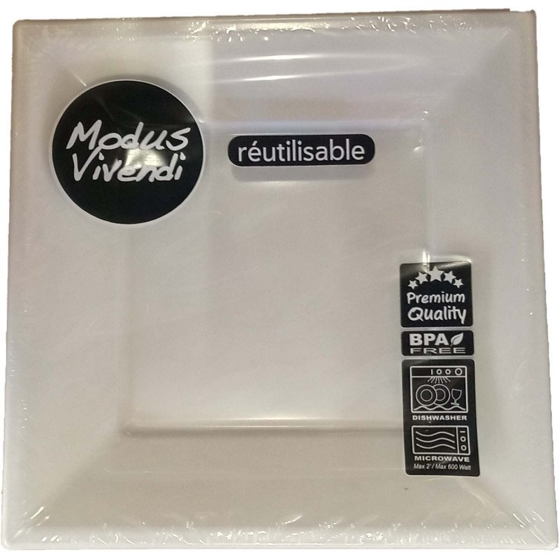 6 ASSIETTES MODUS VIVENDI BLANC 20 CM