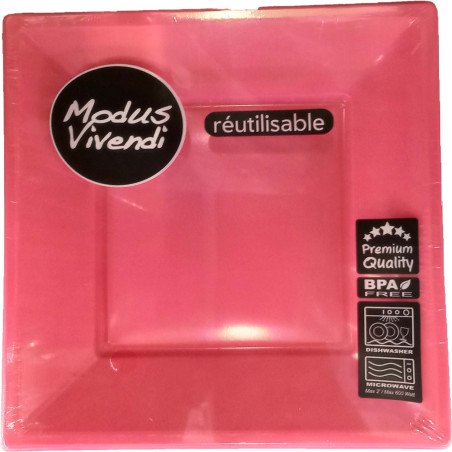 6 ASSIETTES MODUS VIVENDI FUCHSIA 20 CM