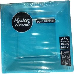 6 ASSIETTES MODUS VIVENDI TURQUOIS 20 CM