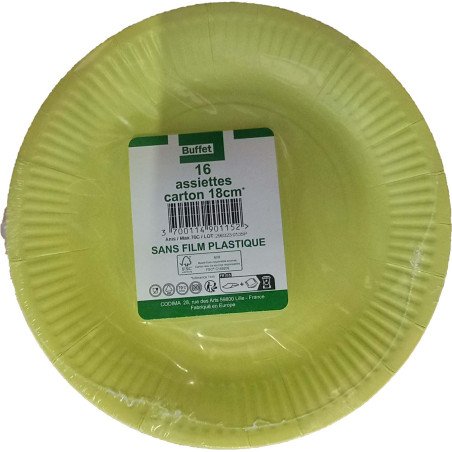 ASSIETTES CARTONN ES ANIS 16 PCS 18 CM