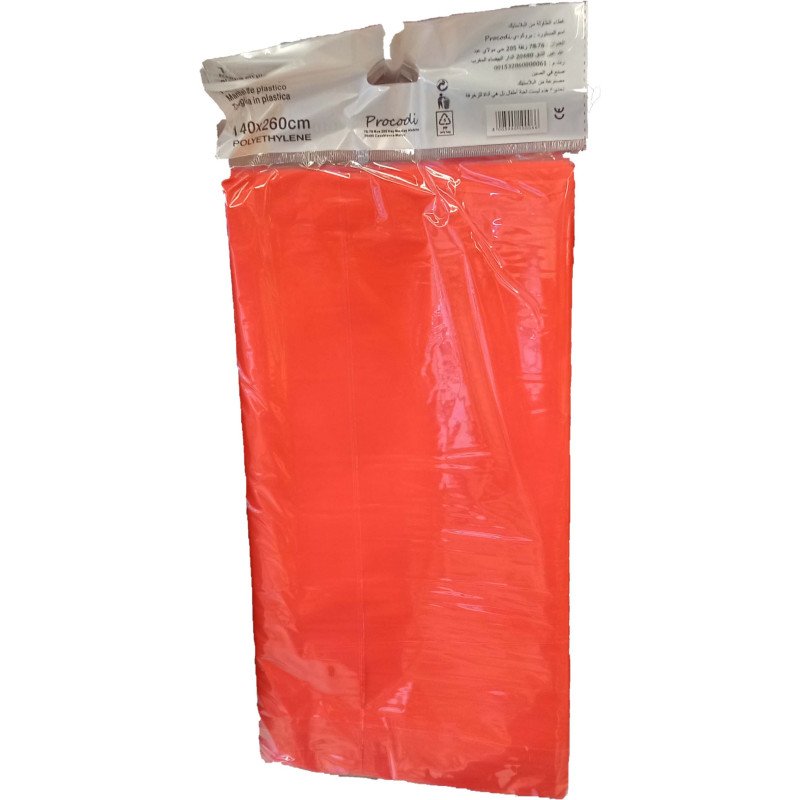 1 NAPPE MODUS VIVENDI ROUGE EN PLASTIQUE 140X260 CMNAPPE