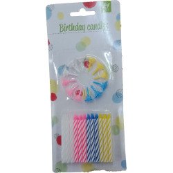 BOUGIES D ANNIVERSAIRE MULTICOULEUR 24 PCS
