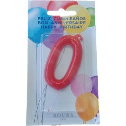 BOUGIE ANNIVERSAIRE ROUGE N 0